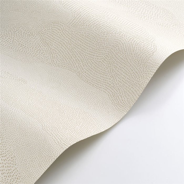 Casadeco|Ethnic-style white wallpaper with abstract cloud-shaped dots|Wallpaper