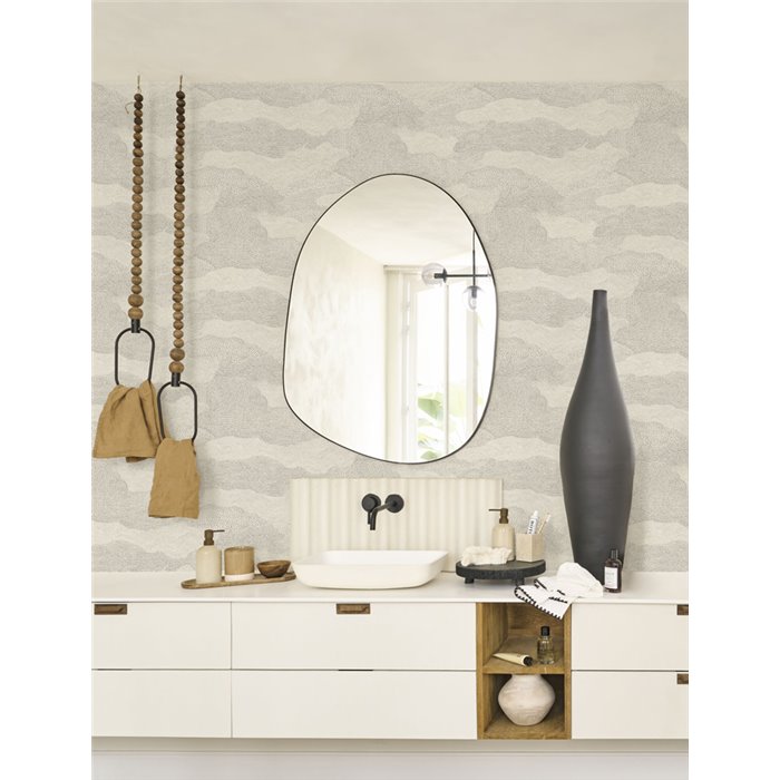 Casadeco|Modern living room wallpaper with dots forming abstract clouds|Wallpaper