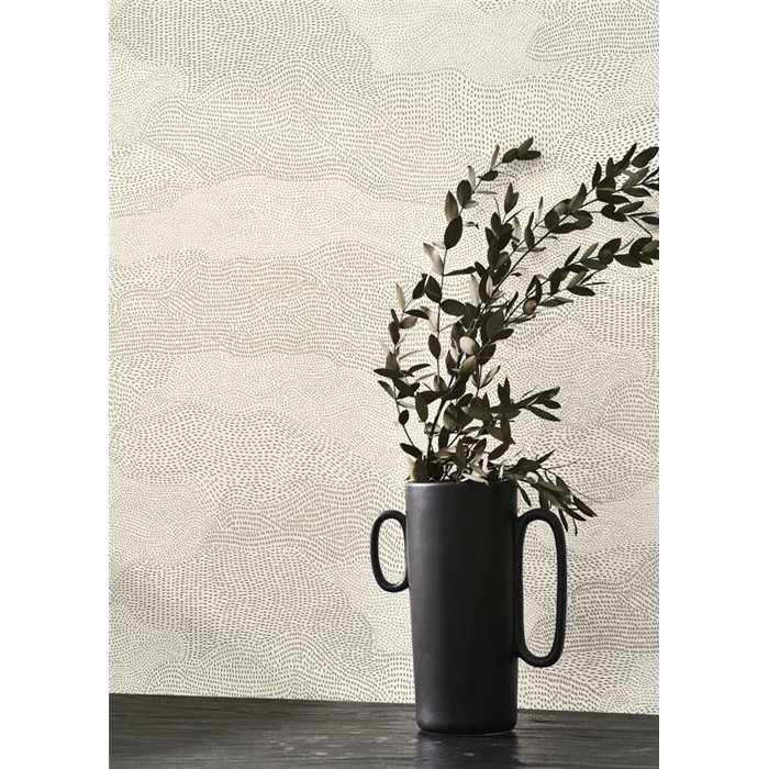 Casadeco|Modern living room wallpaper with dots forming abstract clouds|Wallpaper