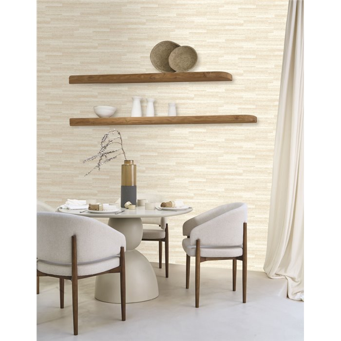 Casadeco|Beige Holzeffekt-Tapete im modernen Stil|Holzimitat