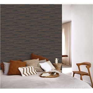 Casadeco|Tapete mit abstrakter Textur und grüner Patina|Holzimitat 2