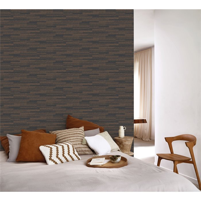 Casadeco|Papier peint effet bois abstrait, idéal pour une chambre moderne|Imitation Bois