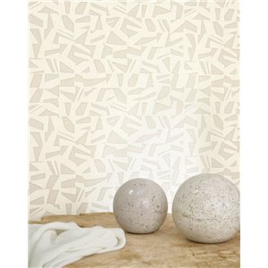 Papeldecor|Silberne metallisierte Tapete im Art-Déco-Stil|Tapeten 2
