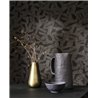 Casadeco|Ethnic-style black wallpaper, modern and linen-effect|Wallpaper