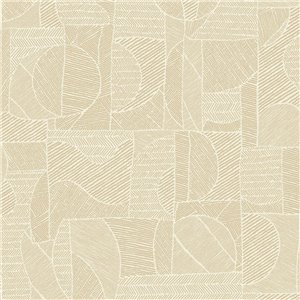 Casadeco|Papier peint patchwork ethnique contemporain marron|Ethnique