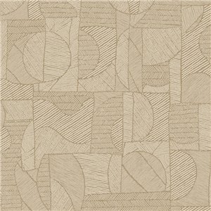 Casamance|Papel pintado lino marrón natural|Imitacion Tela