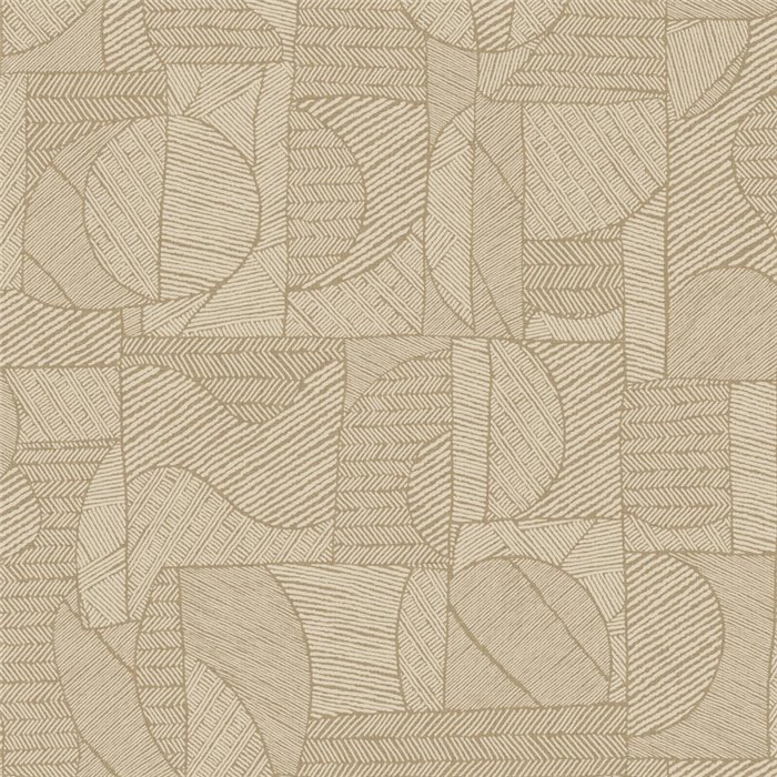 Casadeco|Papel pintado étnico beige de estilo moderno tipo patchwork textil|Étnico