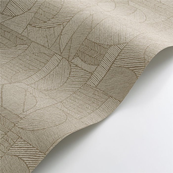 Casadeco|Beige ethnic-style patchwork wallpaper with modern look|Ethnic