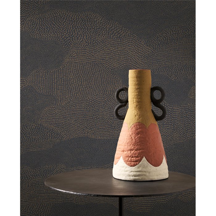 Casadeco|Papier peint style ethnique blanc avec points en forme de nuages abstraits|Papier Peint
