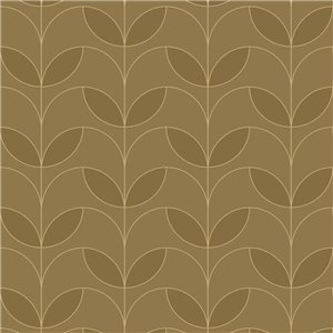 Caselio|Art-Déco-Tapete mit Muscheln in Grün und Gold|Art Deco