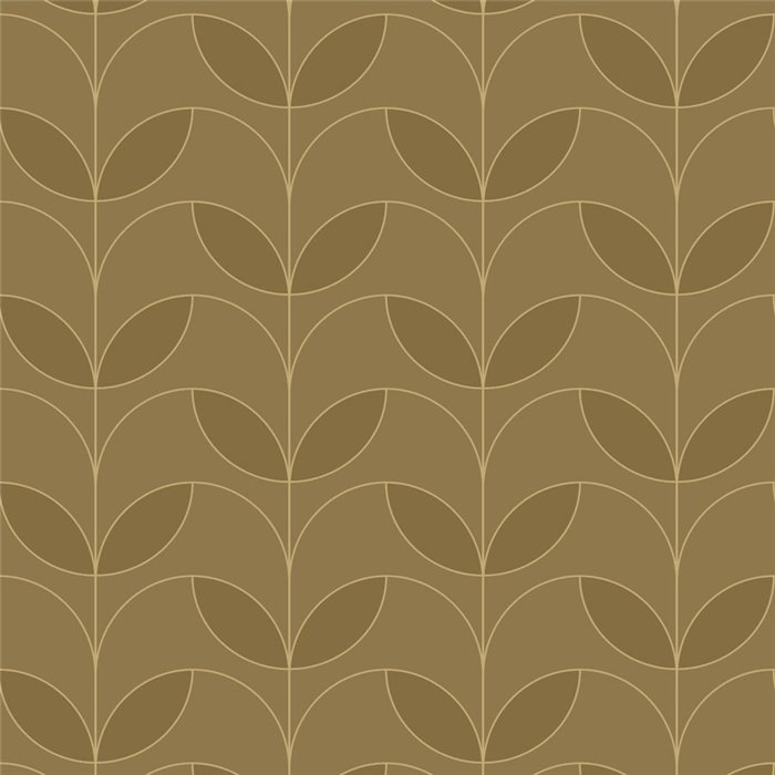 Casadeco|Papel pintado Art Decó dorado metalizado en forma de pétalos florales|Papel Pintado
