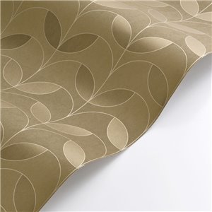 Caselio|Art-Déco-Tapete mit Muscheln in Grün und Gold|Art Deco 2