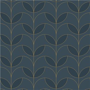 Caselio|Art-Déco-Tapete in Blau, ideal fürs Schlafzimmer|Art Deco