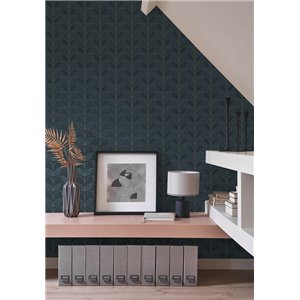 Caselio|Art-Déco-Tapete in Blau, ideal fürs Schlafzimmer|Art Deco 2