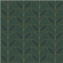 Casadeco|Papel pintado estilo art deco verde, patrón forma de pétalos|Papel Pintado