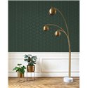 Casadeco|Papier peint style art déco vert, motif en forme de pétales|Papier Peint