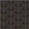 Casadeco|Black Art Deco wallpaper with elegant golden petals|Wallpaper