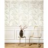 Casadeco|Papel pintado hojas de palmera elegante blanco y beige brillo|Floral