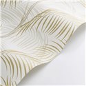 Casadeco|Elegante Tapete mit Palmenblättern in Weiß, Gold und Silber|Tropische