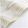 Casadeco|Papel pintado elegante con hojas de palmera blanco, dorado y plateado|Tropical