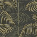 Casadeco|Chic green palm wallpaper with black background|Tropical