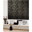 Casadeco|Papier peint feuilles de palmier noires style moderne|Floral