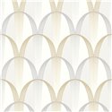 Casadeco|White Art Deco style wallpaper with iridescent arches|Wallpaper