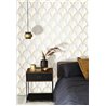 Casadeco|White Art Deco style wallpaper with iridescent arches|Wallpaper