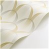 Casadeco|White Art Deco style wallpaper with iridescent arches|Wallpaper