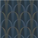 Casadeco|Blue Art Deco wallpaper with interlaced forms, ideal for bedroom|Wallpaper