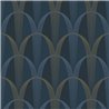 Casadeco|Blaue Art-Déco-Tapete mit verschlungenen Formen, ideal fürs Schlafzimmer|Tapeten