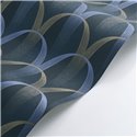 Casadeco|Blue Art Deco wallpaper with interlaced forms, ideal for bedroom|Wallpaper