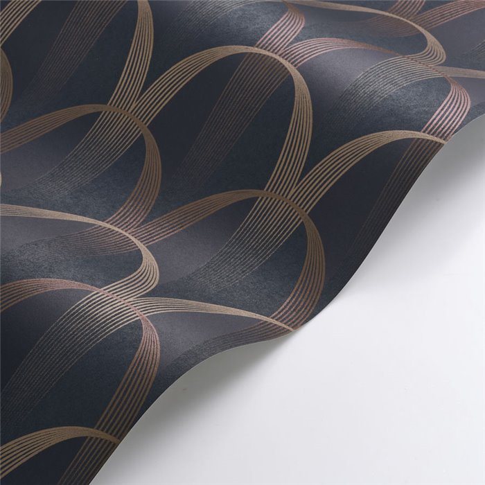 Casadeco|Papel pintado art deco con un entrelazado y colores modernos, ideal para hostelería|Papel Pintado