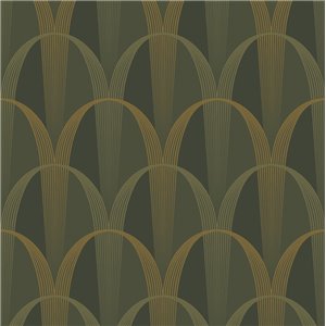 Casadeco|Green Art Deco style wallpaper, ideal for commercial and hospitality spaces|Wallpaper