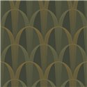 Casadeco|Art Deco wallpaper with iridescent arches in green and yellow tones|Wallpaper