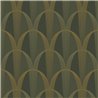 Casadeco|Art Deco wallpaper with iridescent arches in green and yellow tones|Wallpaper