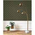 Casadeco|Art Deco wallpaper with iridescent arches in green and yellow tones|Wallpaper