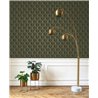 Casadeco|Art Deco wallpaper with iridescent arches in green and yellow tones|Wallpaper