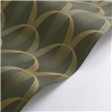 Casadeco|Art Deco wallpaper with iridescent arches in green and yellow tones|Wallpaper