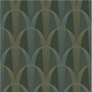 Casadeco|Blue Art Deco wallpaper with interlaced forms, ideal for bedroom|Wallpaper