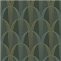 Papel pintado estilo art decó verde, ideal para espacios comerciales y hostelería - Casadeco Annees Folles 201047728
