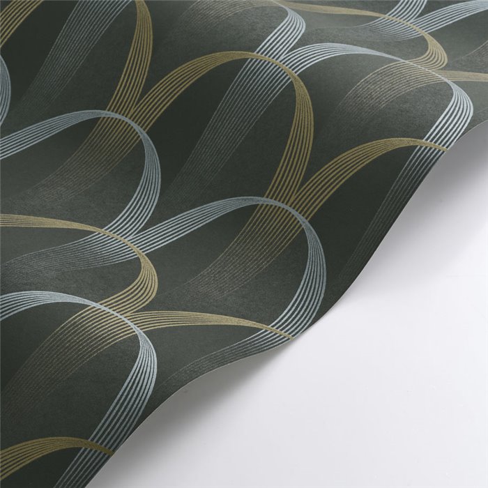 Casadeco|Grüne Art-Déco-Tapete, ideal für Geschäftsräume und Hotels|Tapeten