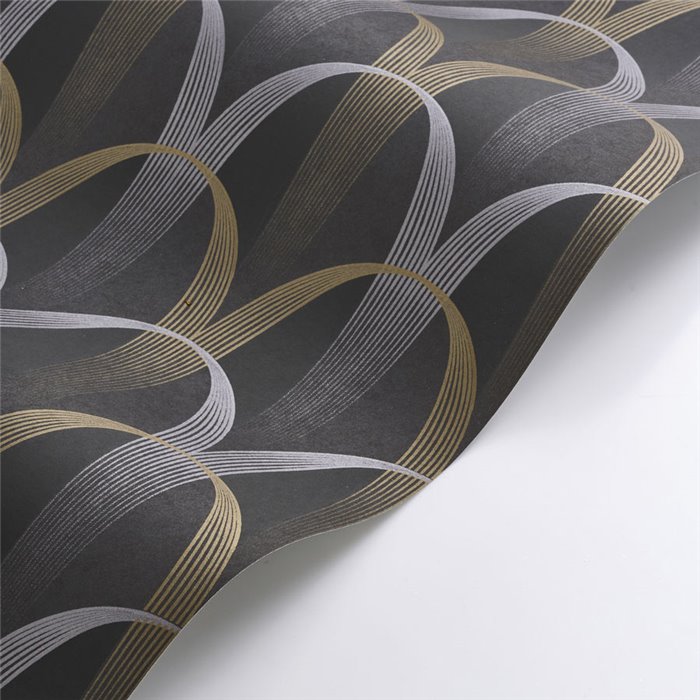 Casadeco|Papel pintado moderno negro art deco ideal para boutiques de moda|Papel Pintado