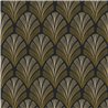 Casadeco|Papier peint chambre noire avec feuilles de palmier style art déco|Papier Peint
