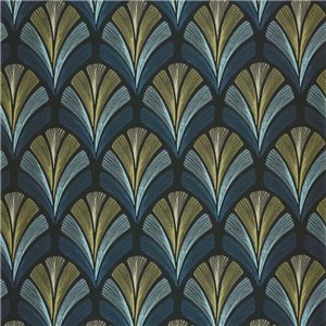 Caselio|Art-Déco-Tapete in Blau und Grün|Art Deco