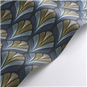 Casadeco|Moderne blaue Art-Déco-Tapete mit Palmenblättern|Tapeten