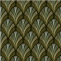 Casadeco|Art Deco wallpaper with elegant floral pattern and green color|Wallpaper
