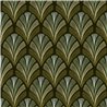 Casadeco|Elegantes florales Muster in Grün, Art-Déco-Stil|Tapeten