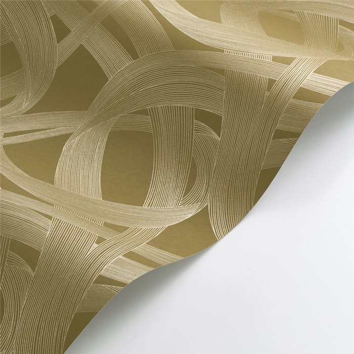 Casadeco|Papel pintado moderno dorado con formas abstractas|Papel Pintado