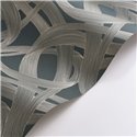 Casadeco|Papel pintado moderno azul y gris con espirales y formas abstractas|Papel Pintado